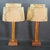 1960s Mid-Century Rattan Lamps With Two Tiered Fiberglass Drum Shades, Pair For Sale - Image 4 of 9