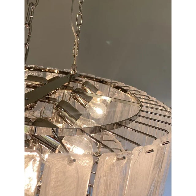 Metal Large Oval Diamond Listelli Murano Glass Chandelier from Simoeng For Sale - Image 7 of 10