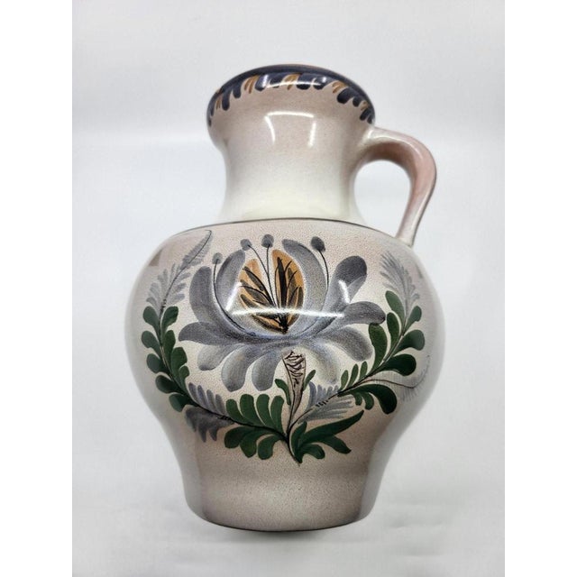 Mid-Century Modern Vintage Hand-Decorated Ceramic Pitcher by Jean De Lespinasse, 1950s For Sale - Image 3 of 14