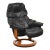1960s Ekornes Stressless Black Leather Recling Chair For Sale
