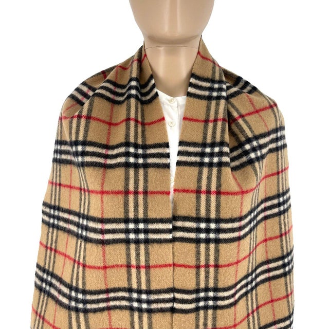 Burberry Brown Plaid 100% Wool Scarf