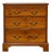 English 19th Century Pine Chest with Three Graduating Drawers and Brass Hardware For Sale