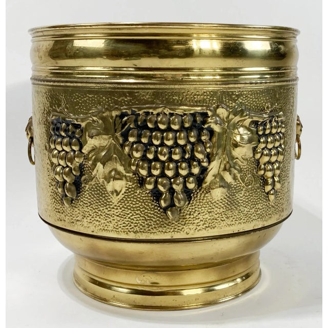 Vintage Oversized Brass Grapevine Motif Planter For Sale In Kansas City - Image 6 of 9
