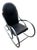 Chrome and Black Leather Vintage Modern Style Rocking Chair For Sale