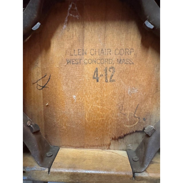 American Mid 20th Century Allen Chair Corp. Child's Wooden School Chair, Stamped West Concord, Mass. For Sale - Image 3 of 3