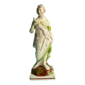 Large Antique 18th Century English Staffordshire Pearlware Classical Figure of Venus Holding a Dove 1800