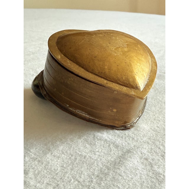 Hollywood Regency Vintage Brass Heart Hinged Keepsake Box For Sale - Image 3 of 12