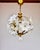 Glass Vintage Murano Style White Floral Globe Chandelier - Brass Finish For Sale - Image 7 of 15
