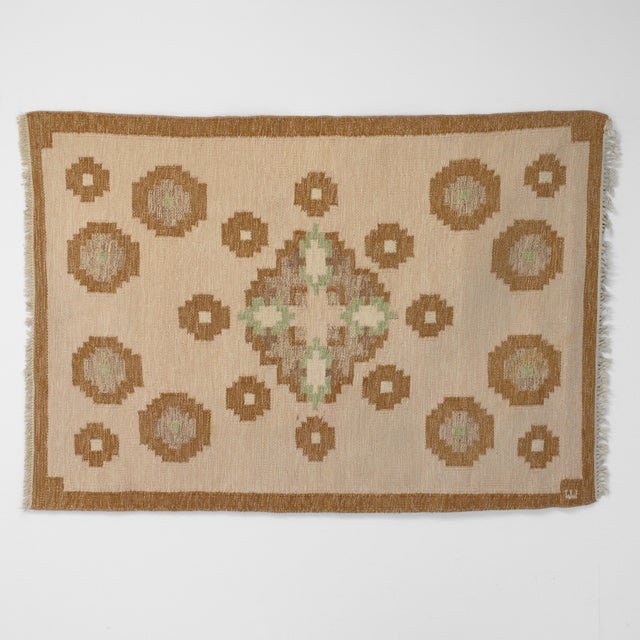 Textile Swedish Kilim by E, 1960s For Sale - Image 7 of 7