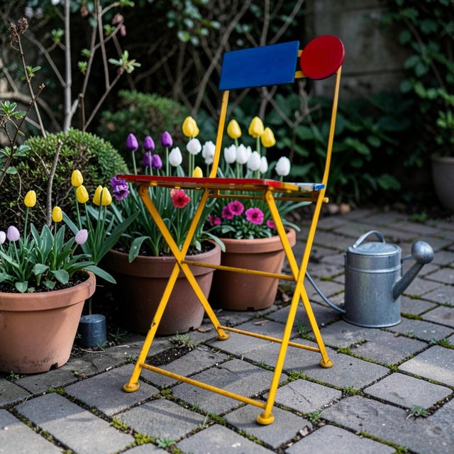 Postmodern Bistro Chair by Denis Balland for Fermob, France, 1985 For Sale - Image 6 of 7