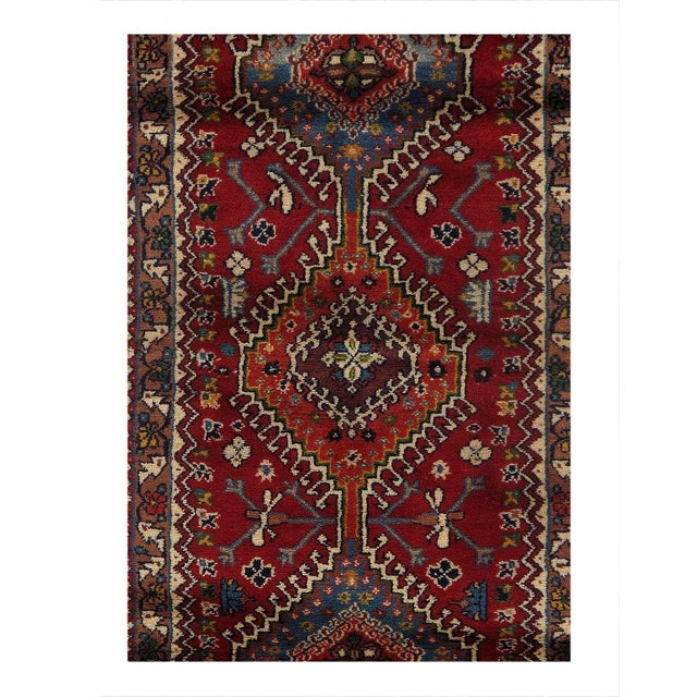 The pile used in Yalameh rugs is very fine, particularly in comparison to other tribal designs, using soft wool based on a...