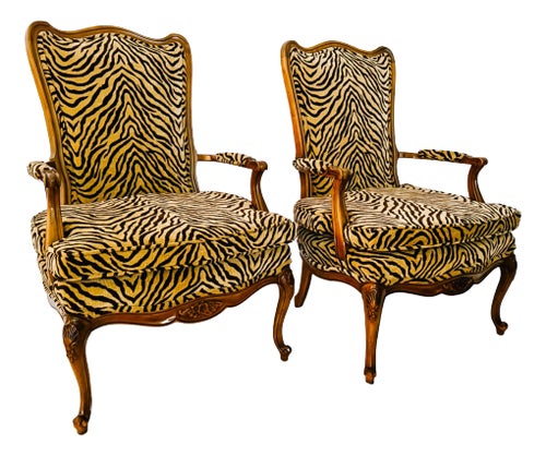 Mid 20th Century French Louis XIV Style Bergere Fauteuil Chairs in