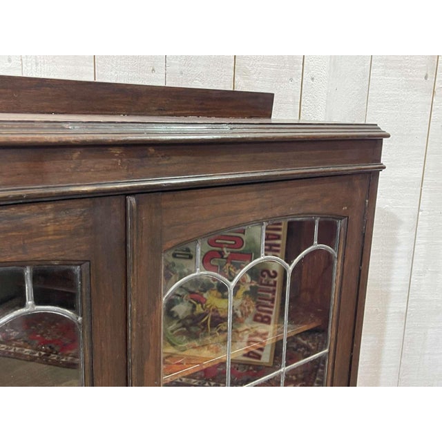 English Oak Display Cabinet, 1930s For Sale - Image 9 of 14