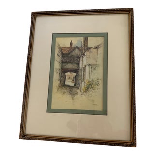 1920s "The George Inn, St Albans" Architectural Etching by Featherstone Robson, Framed For Sale