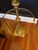 English Vintage Stiffel Brass Floor Lamp With Integrated Glass Drink Table Original Shade For Sale - Image 3 of 12