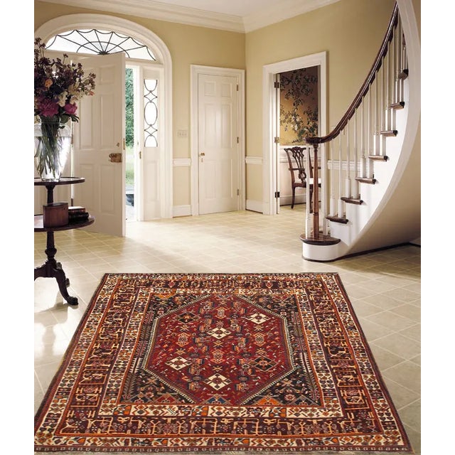 1960s 1960s Pasargad Rust Persian Antique Qashaie For Sale - Image 5 of 6