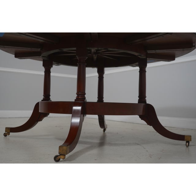 Wood Regency-Style Mahogany Dining Table With Leaves For Sale - Image 7 of 18