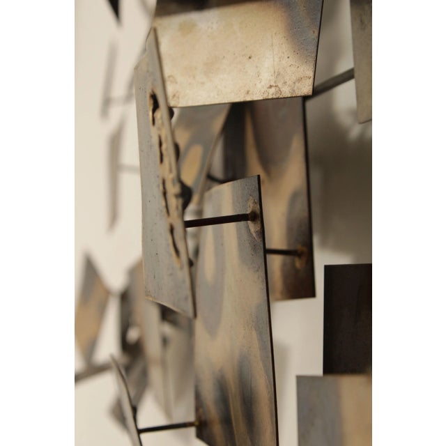 Mid 20th Century Mid-Century Modern Large Brutalist Metal Wall Sculpture For Sale - Image 11 of 13