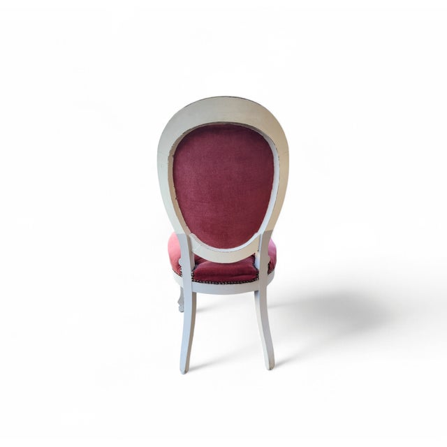 Antique French Louis XVI Style Château Chairs in Pink Velvet, 1890s, Set of 4 For Sale - Image 14 of 18