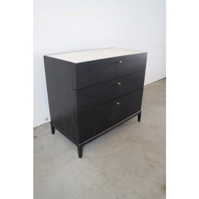 Bloomingdale's Bloomingdales Huppé Hemrik Marble Top 3-Drawer Chest For Sale - Image 4 of 6