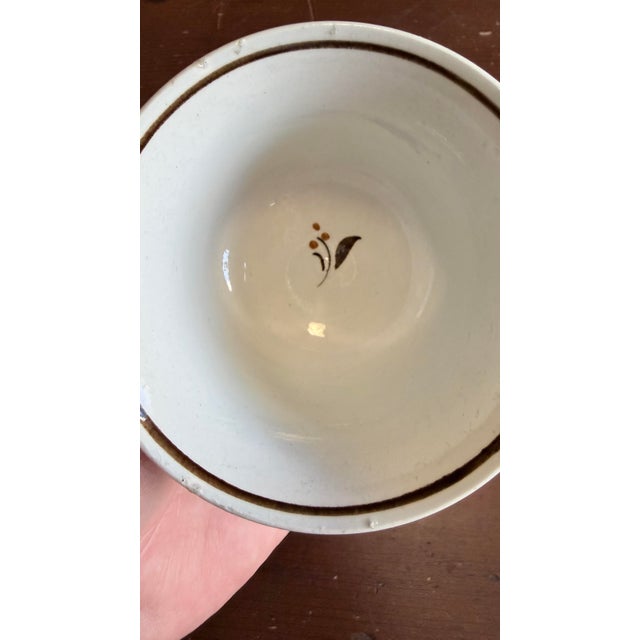 Antique Leeds Pearlware Cup and Saucer With Brown Foliate Decoration, Circa 1800 For Sale - Image 4 of 12