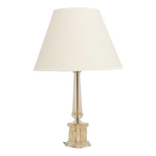 Mid-Century Table Lamp with Golden Clear Base For Sale