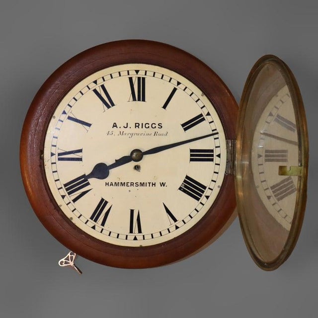 Oversized Antique A. J. Riggs Hammersmith Victorian Walnut Bankers Clock 19thC For Sale - Image 10 of 12