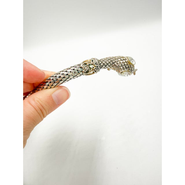 Vintage Sculptural Snake Mesh Necklace attributed to Dl Auld Co. / Whiting & Davis, 1970s For Sale - Image 12 of 16
