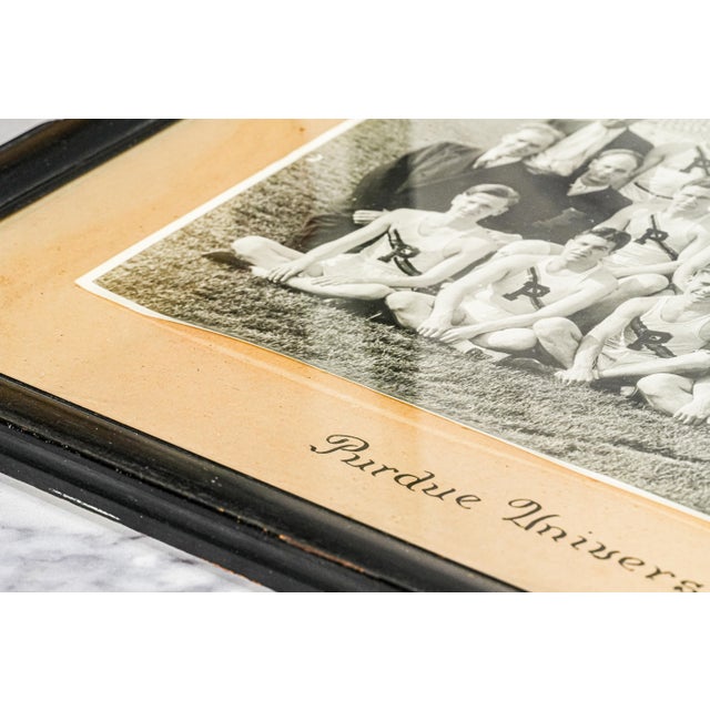 Large Original Antique Photograph Purdue University Framed Track Running Team Sports Photo For Sale - Image 11 of 13
