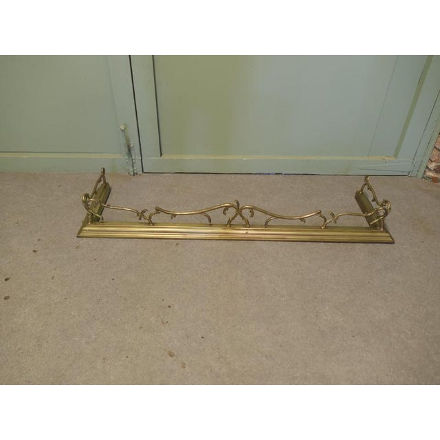 Victorian Art Nouveau Brass Fender For Sale - Image 6 of 7