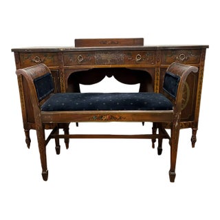 1920s Antique Adams-Style Vanity and Bench - Set of 2 For Sale