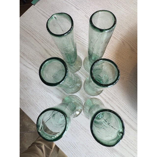 Tall Recycled Flutes - Set of 6 For Sale - Image 4 of 5