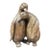 Vintage Large Hand Carved Wooden Penguin Couple Sculptural Statue For Sale
