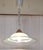 1980s Vintage Height-Adjustable Pendant Lamp with Matte Patterned Glass Shade on Beechwood Mount from H & H, 1980s For Sale - Image 5 of 8