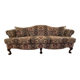 1980s Traditional Serpentine Camelback Sofa For Sale
