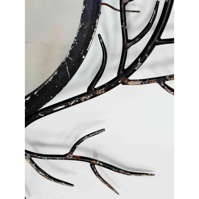 Vintage Round Mirrors With Iron Branch Frames - A Pair For Sale In Providence - Image 6 of 8