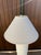 Off-white Vintage 1980s Postmodern White 1980s White Plaster Textured Ribbed Floor Lamp With Original Lamp Shade For Sale - Image 8 of 12