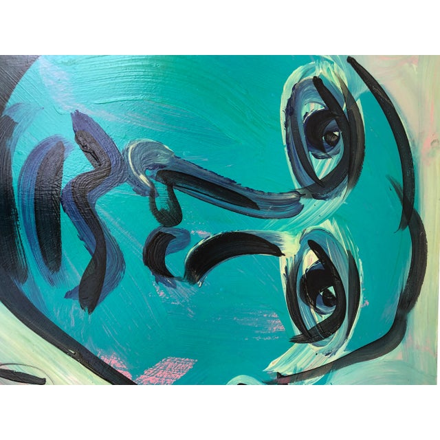 Vintage Peter Robert Keil Blue Period 1974 Signed Expressionist Portrait Painting With Certificate of Authenticity For Sale - Image 9 of 13