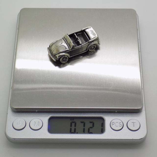 Vintage Italian Handmade Silver Cabrio Convertible Car Figurine, 1970s For Sale - Image 11 of 13