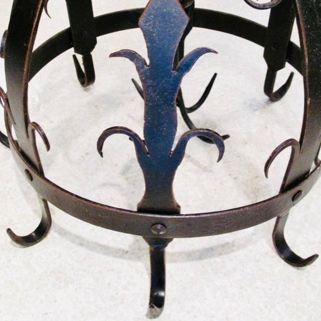 Ornamental Wrought Iron Pot Rack or Herb Drying Rack For Sale - Image 4 of 6
