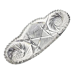 American Brilliant Period Cut Glass Oval Celery/Ice Cream Dish