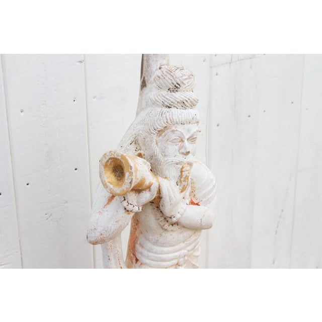 19th Century Antique Carved Stone Sadhu Statue For Sale - Image 5 of 8