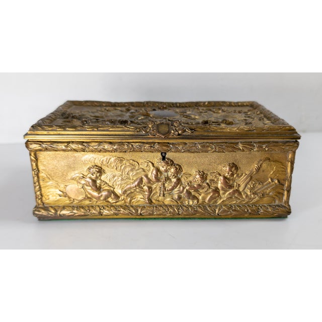 19th Century French Gilt Bronze Neoclassical Dresser or Jewelry Box For Sale - Image 4 of 14