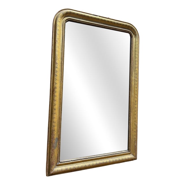 Louis-Philippe Fireplace Mirror in Wood Gilded with Gold Leaf For Sale