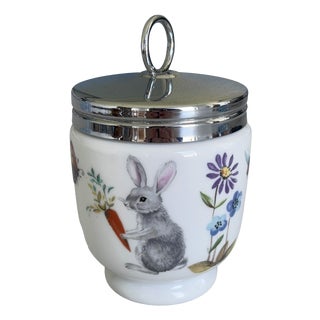 Large Vintage English Porcelain Egg Cup with Animal Designs from Royal Worcester, 1970s For Sale