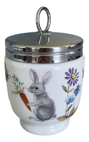 Large Vintage English Porcelain Egg Cup with Animal Designs from Royal Worcester, 1970s