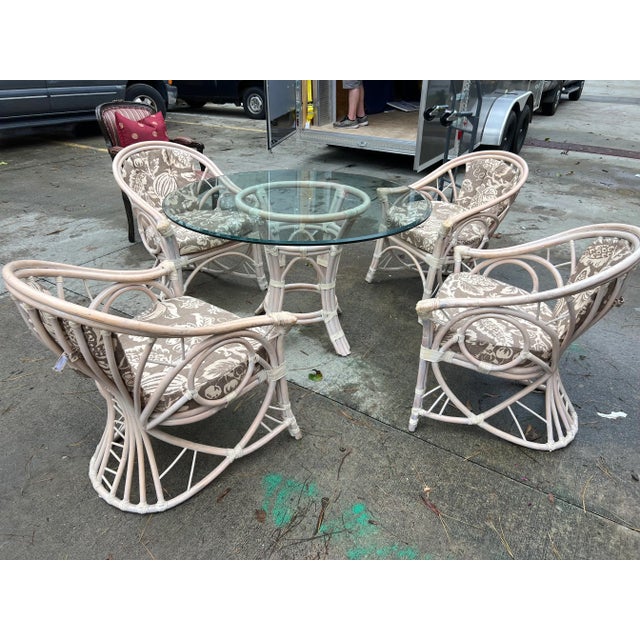 1970s Vintage Bamboo Dining Set of 5 For Sale In Atlanta - Image 6 of 11
