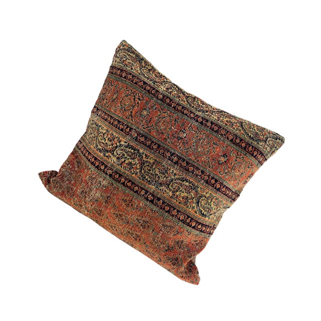 Tribal 19th Fragment Herat Paisley Design Pillow Cover 22" by 22" For Sale - Image 3 of 5