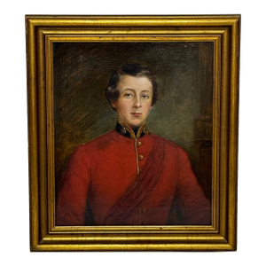 19th Century Oil Painting Infantry Officer Second Lieutenant Aged 19 Best Looking Man in British Army