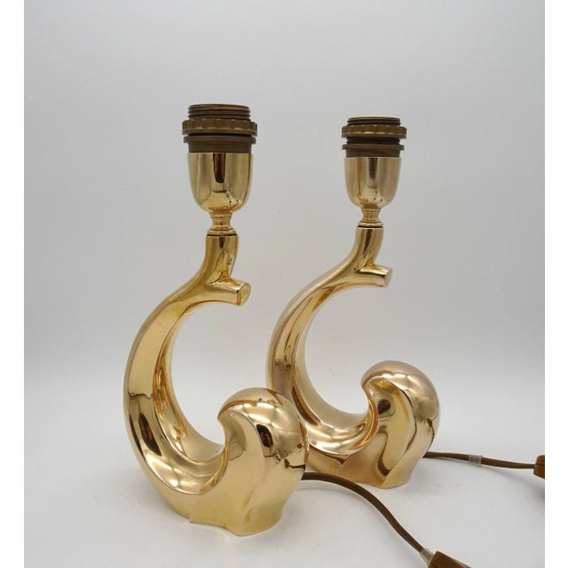 1970s Brass Table Lamps attributed to Pierre Cardin, 1970s, Set of 2 For Sale - Image 5 of 18